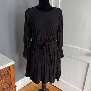 Foxblood Scoop Neck Fitted Wrist Black Dress, Women’s Size 2XL